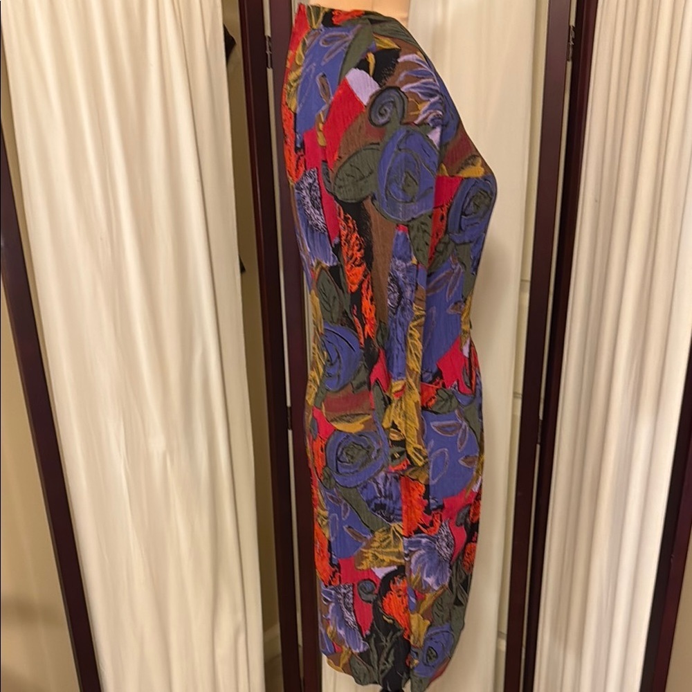 Dawn Joy Fashions Vibrant Red and Blue Sheath Dress for Night Out size 8 - Picture 5 of 9